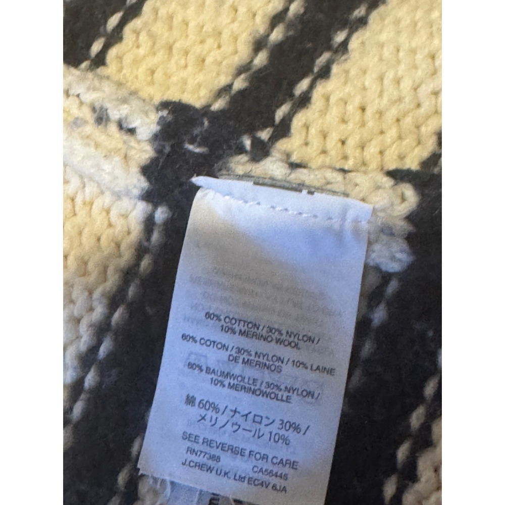 J. Crew W SML Stripe Shawl Collar Cardigan Sweater Cream Navy Cotton wool Blend - Picture 7 of 9